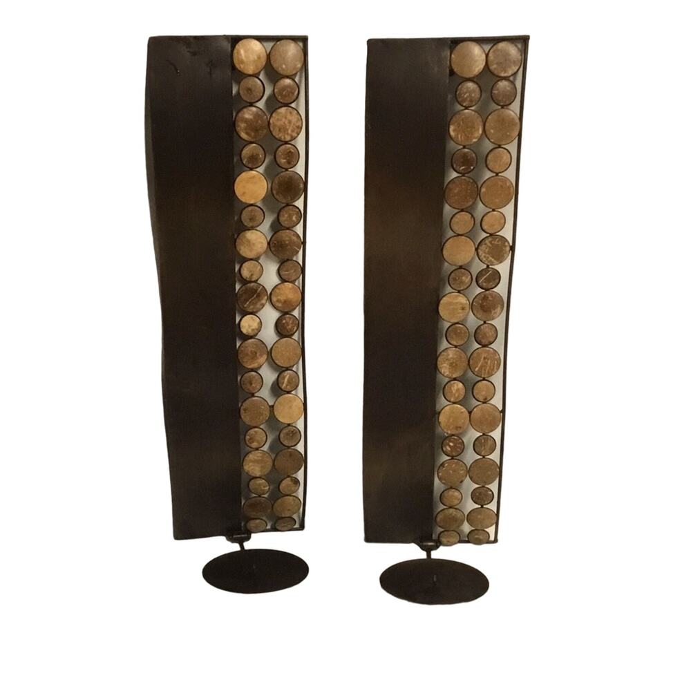 Wall Mounted Pillar Candleholders in Espresso